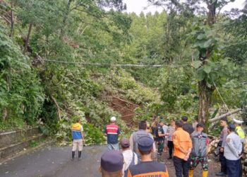 Ruas Jalan Bagbagan-Kiaradua Kembali Tertimbun Longsor di Sukabumi